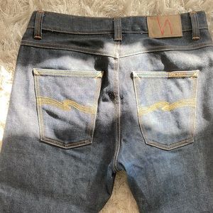 Nudie Lean Dean Dry Japan Selvedge Jeans Cropped 32x26